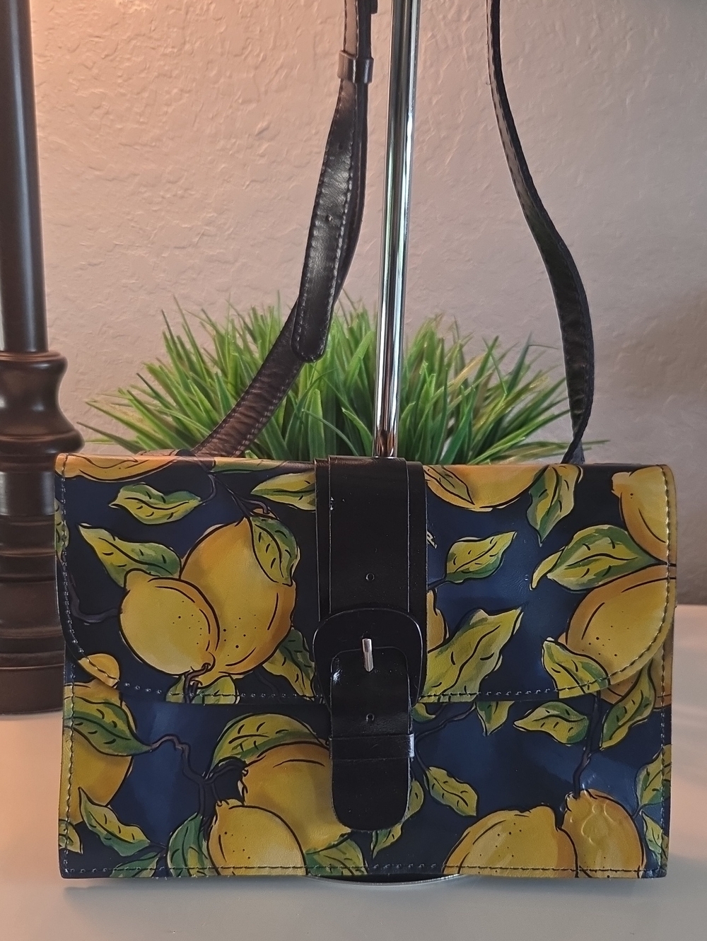 Patricia Nash Navy & Lemon Crossbody Bag